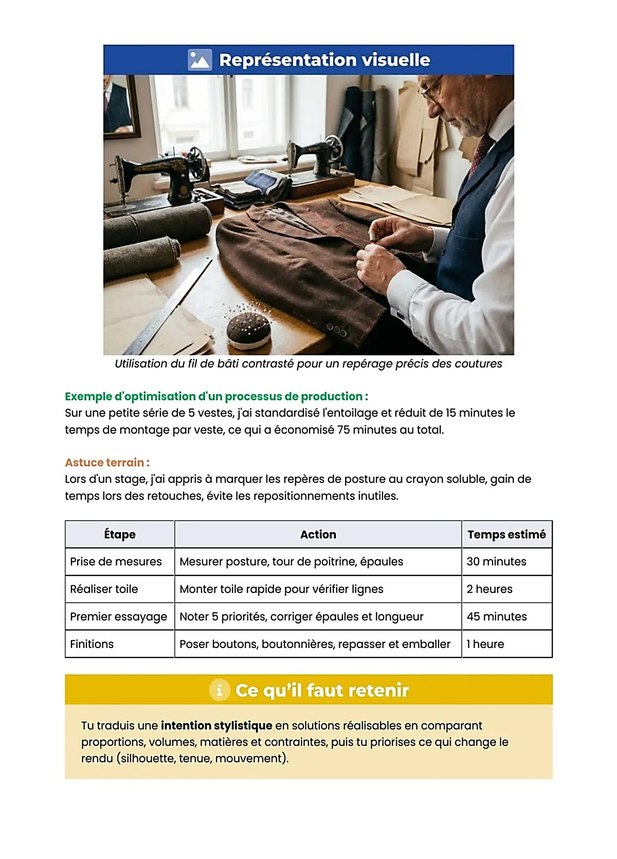 Example Fiche de Révision BP Tailleur Homme